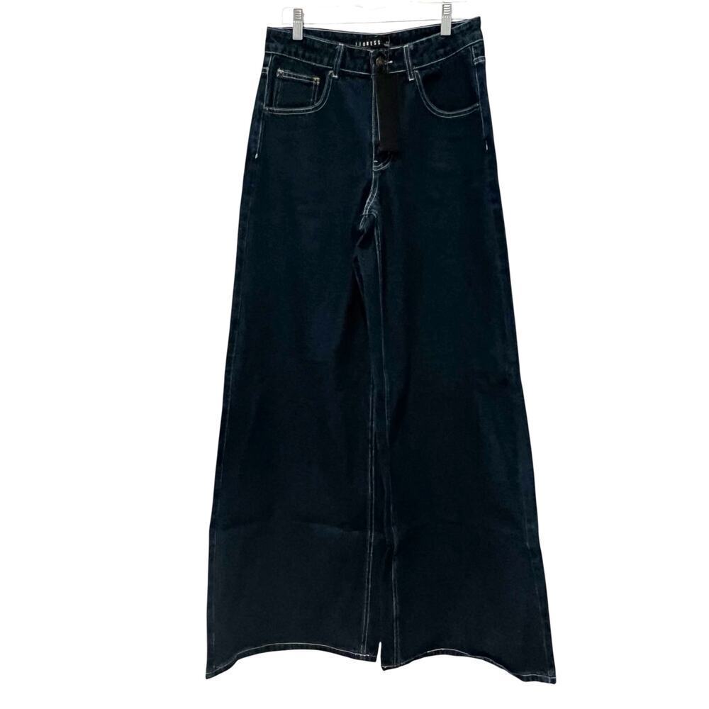 Lioness Women's Idol Denim Low Rise Wide Leg Jeans Blue Size XS NWT - Picture 6 of 12